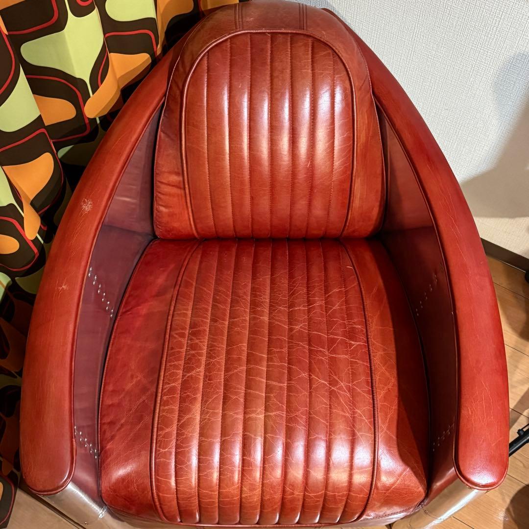 AXIS Aviator 1人掛けレザーソファ レッド 赤 高級家具