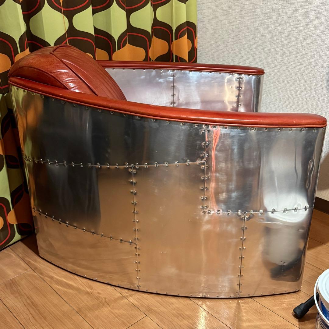 AXIS Aviator 1人掛けレザーソファ レッド 赤 高級家具