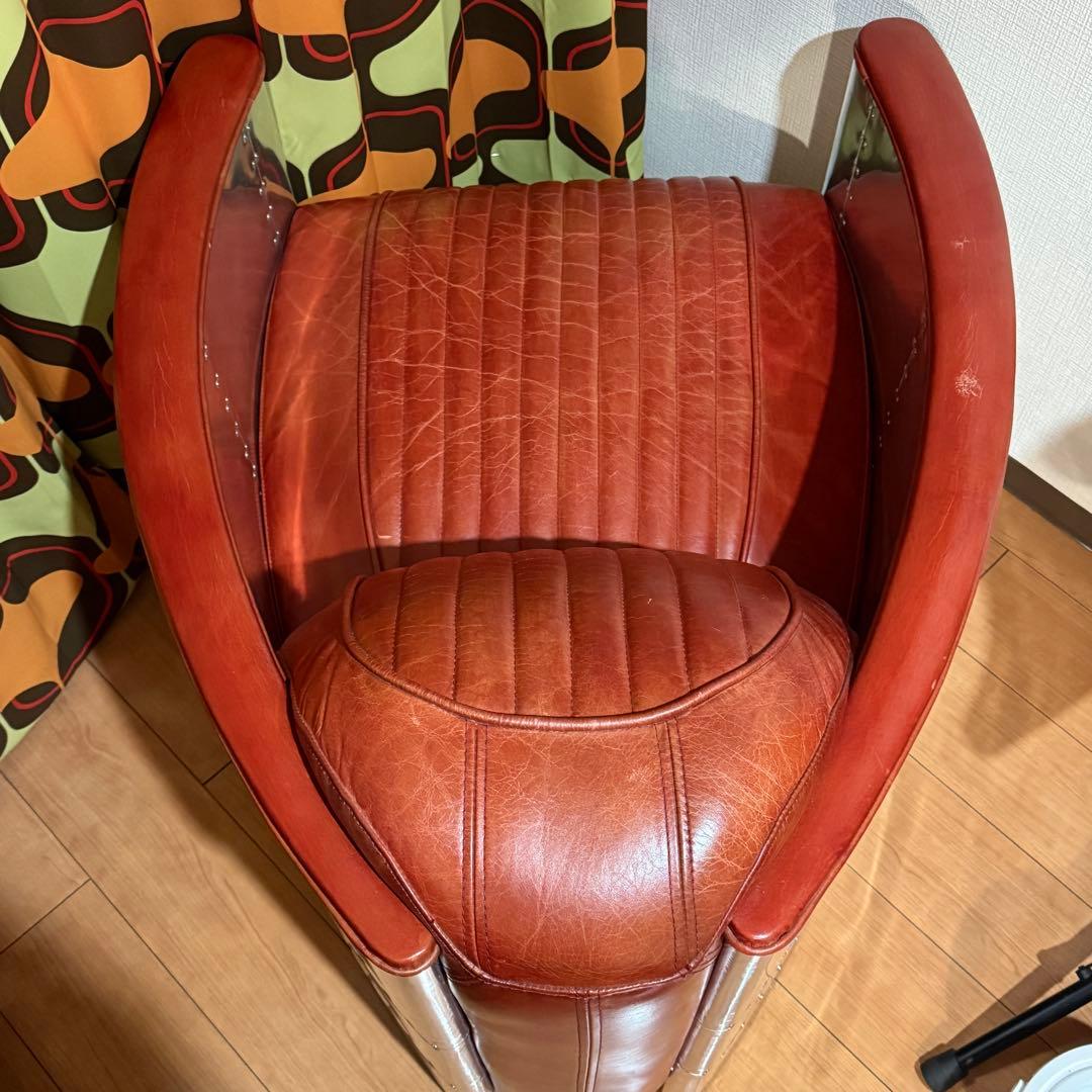 AXIS Aviator 1人掛けレザーソファ レッド 赤 高級家具