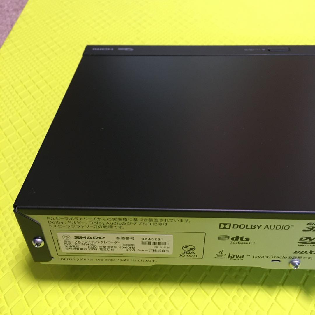 ◆美品◆シャープ　BD-NW520◆2番組同時録画◆純正リモコン◆HDD換装済み