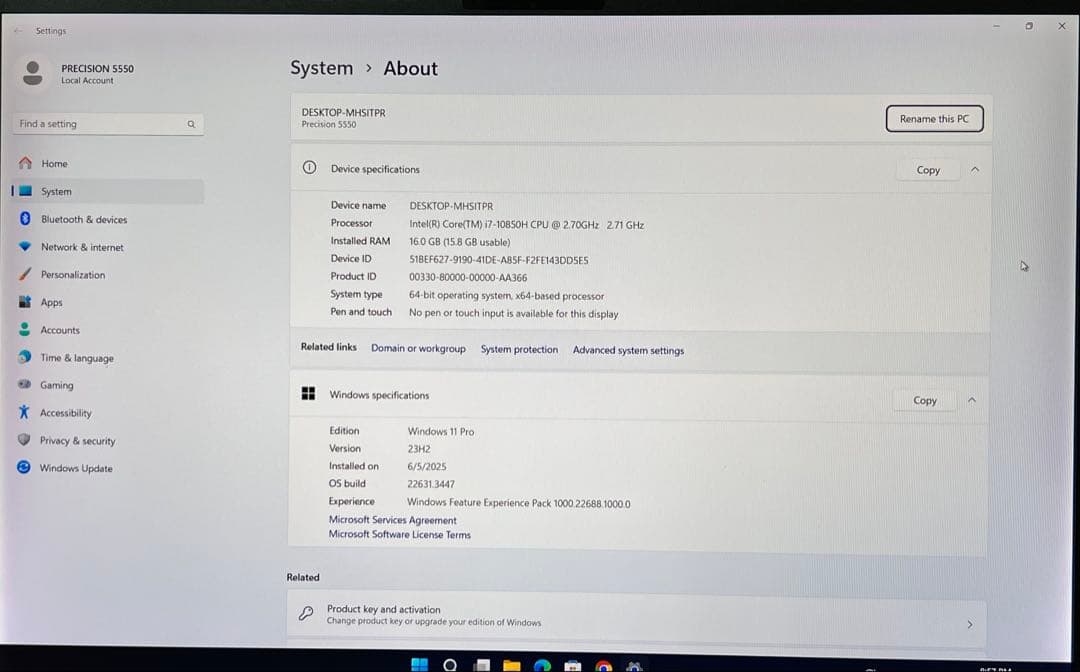 DELL Precision 5550 i7 PCワークステーション