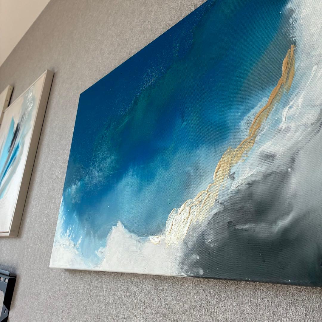 現代アート　80×39㎝　大きめ　モダン　絵画　原画　抽象画　アートパネル