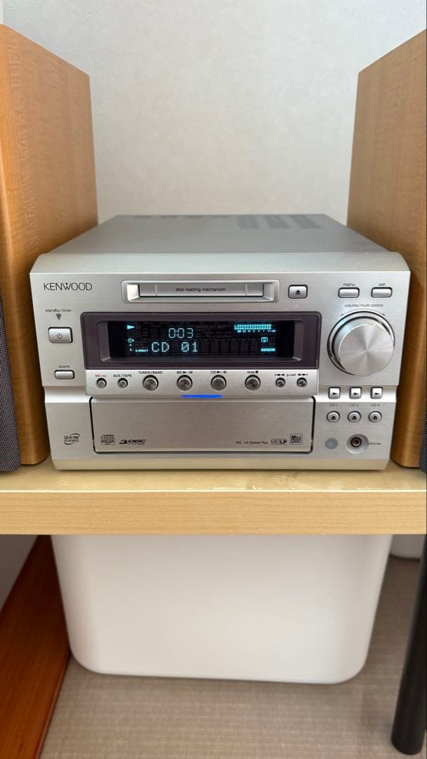 KENWOOD MDコンポ　CD/MD再生　MD録音動作確認済　CD3枚装填可能