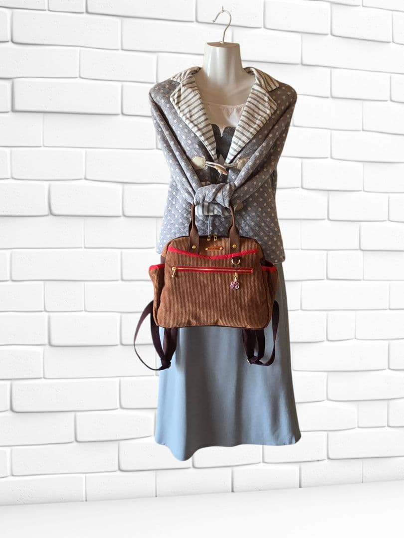 えり　ボストン型リュック(M)　コーディロイ　ハンドメイド