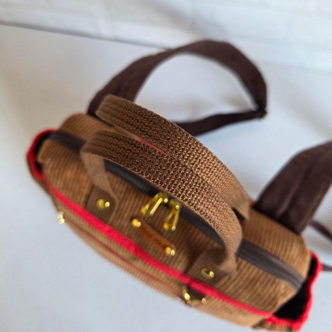 えり　ボストン型リュック(M)　コーディロイ　ハンドメイド