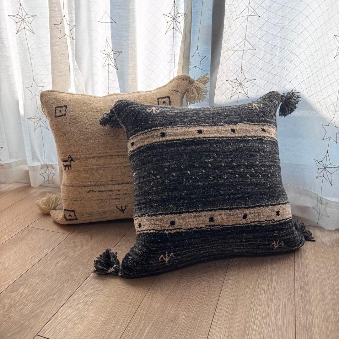 Gabbeh and Kilim Rug 手織りギャべクッションカバー45×45