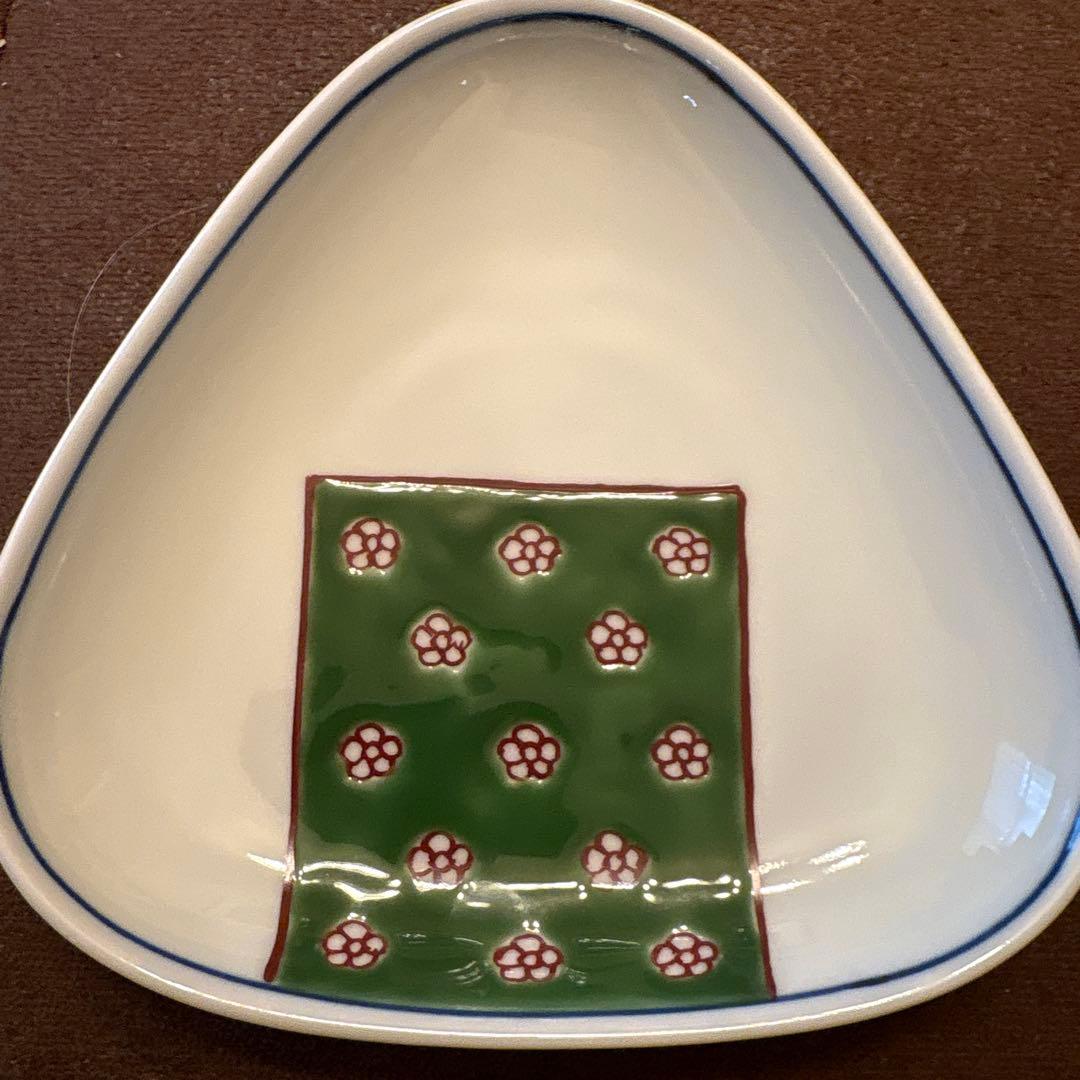 花柄三角陶器皿2枚セット