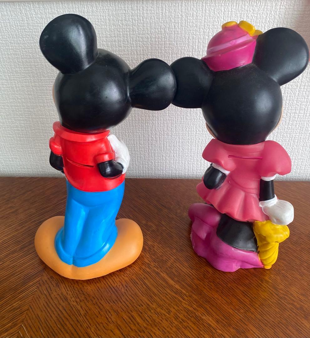 ディズニー ミッキー、ミニー ソフビ貯金箱 レトロ 70年～80年ヴィンテージ