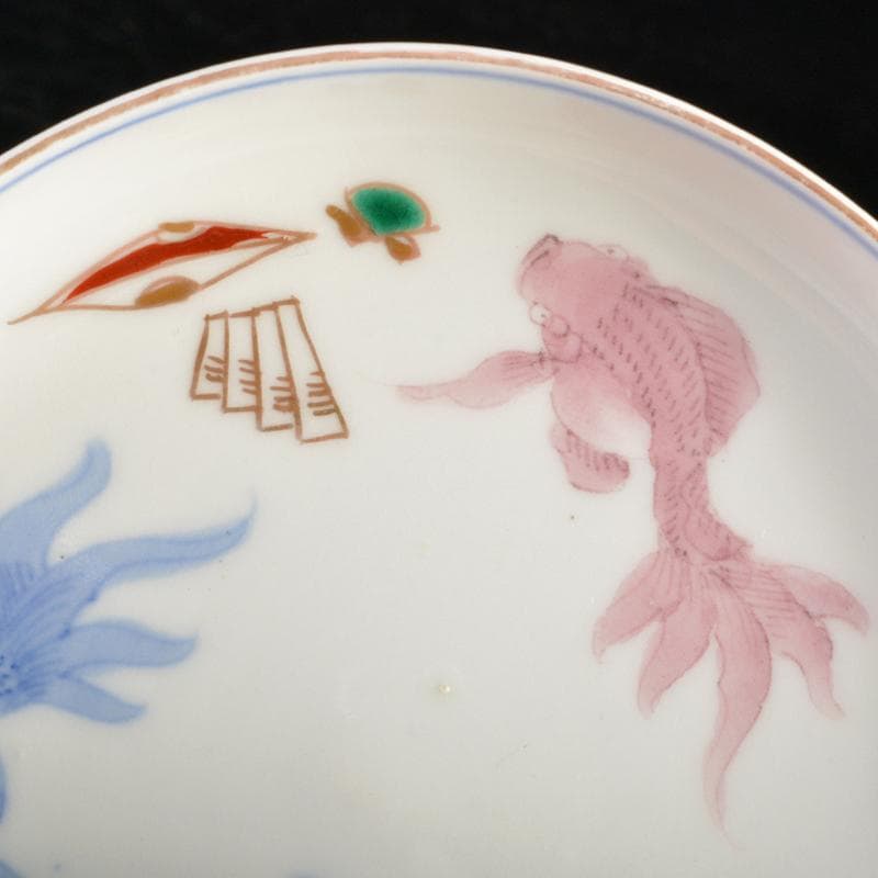 瀬戸焼　古瀬戸　錦手　金魚文　小皿　手塩皿　十客　C　R7290