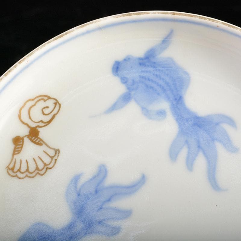 瀬戸焼　古瀬戸　錦手　金魚文　小皿　手塩皿　十客　C　R7290