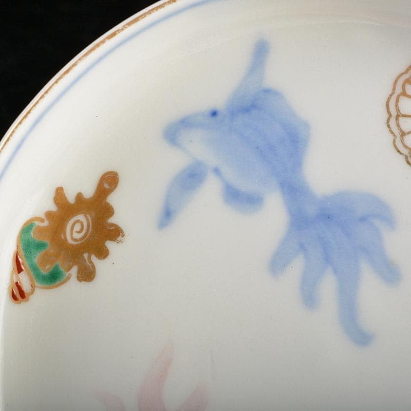 瀬戸焼　古瀬戸　錦手　金魚文　小皿　手塩皿　十客　C　R7290