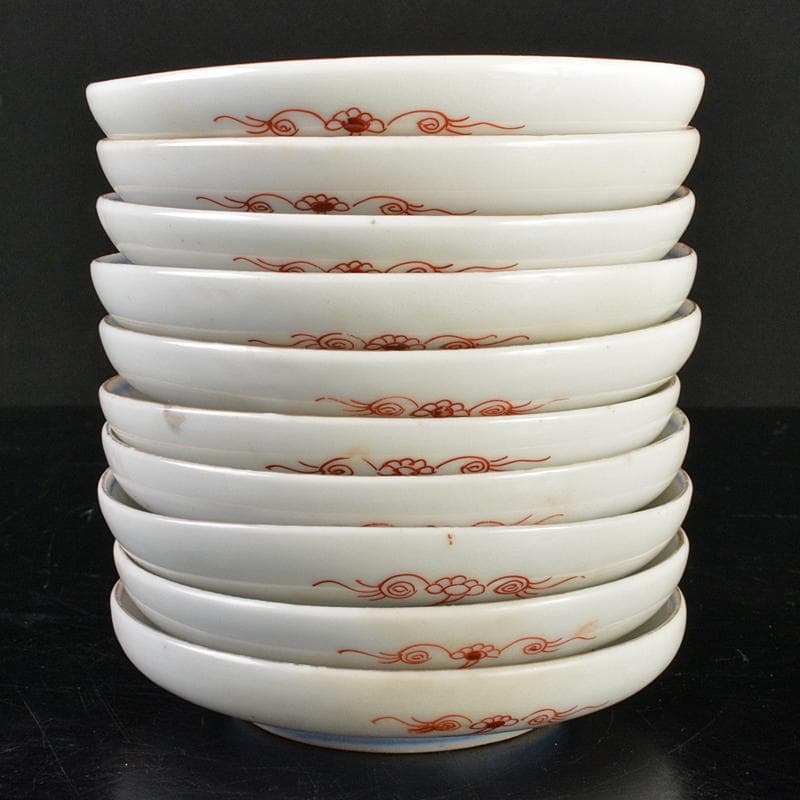 瀬戸焼　古瀬戸　錦手　金魚文　小皿　手塩皿　十客　C　R7290