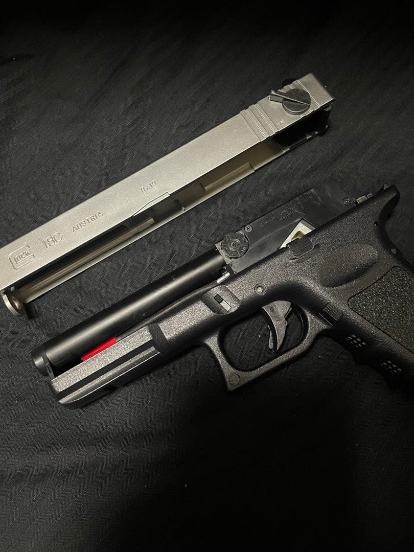 東京マルイ　電動ハンドガン　グロック18C シルバー　カスタム品　SBD取付