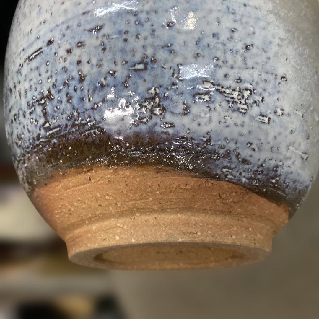 【山口県無形文化財】萩焼 大和保男（号：通玄）耳付花瓶 共箱・陶印あり