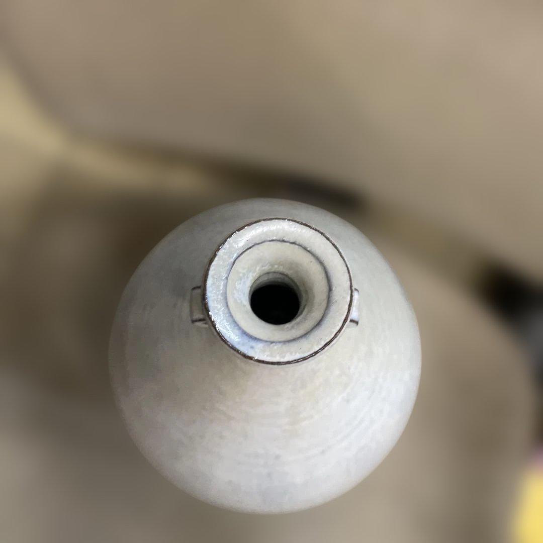 【山口県無形文化財】萩焼 大和保男（号：通玄）耳付花瓶 共箱・陶印あり