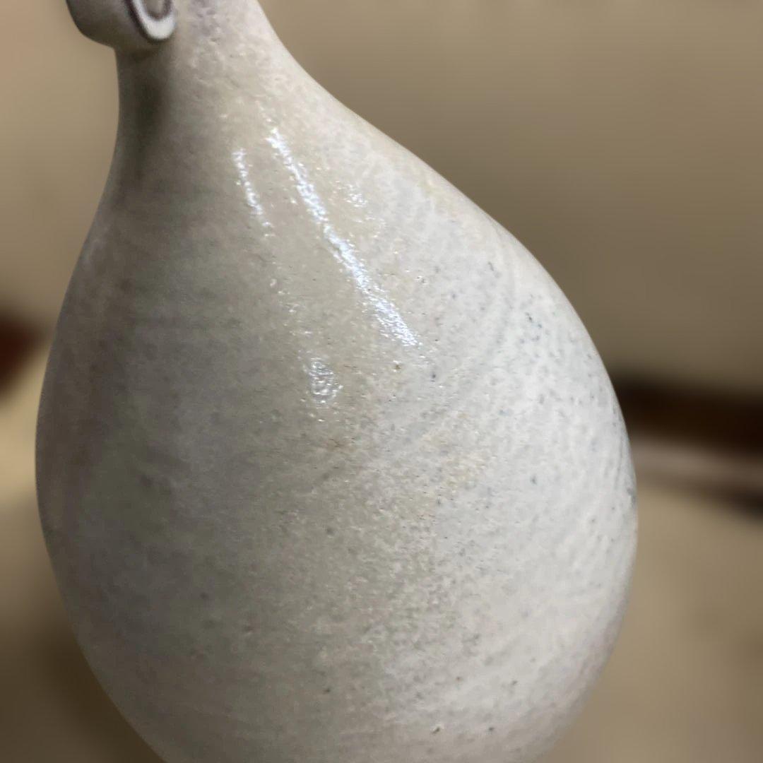 【山口県無形文化財】萩焼 大和保男（号：通玄）耳付花瓶 共箱・陶印あり