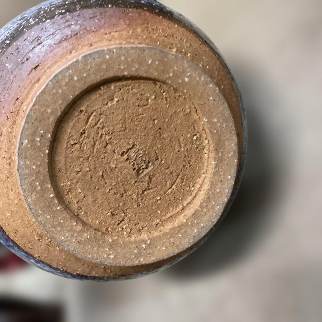 【山口県無形文化財】萩焼 大和保男（号：通玄）耳付花瓶 共箱・陶印あり