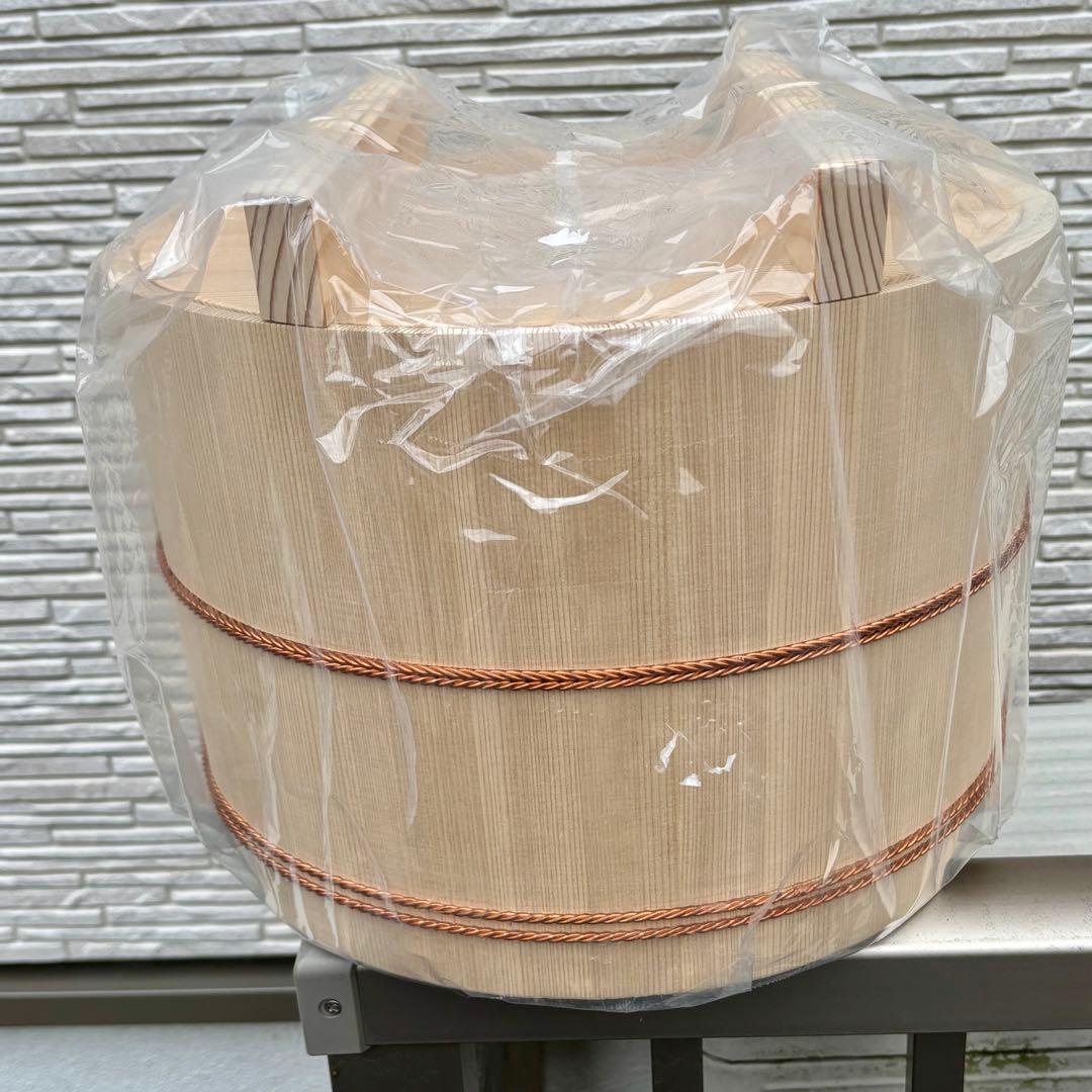 【新品】吉野白杉 木製おひつ4.5kg マルカ　めしびつ　約3升取り　お櫃 ①