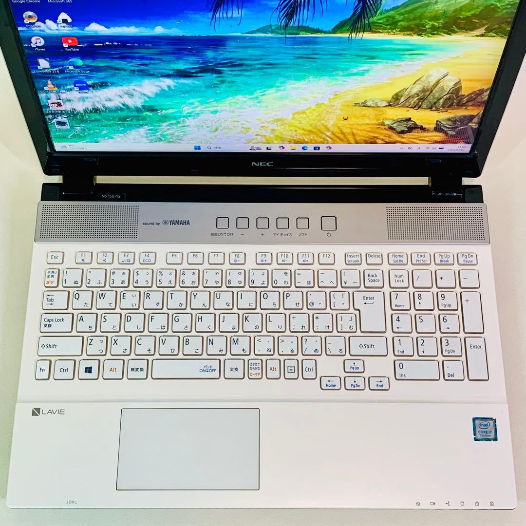 Core i7✨SSD480GB✨16GB✨カメラ✨オフィス✨白✨ノートパソコン