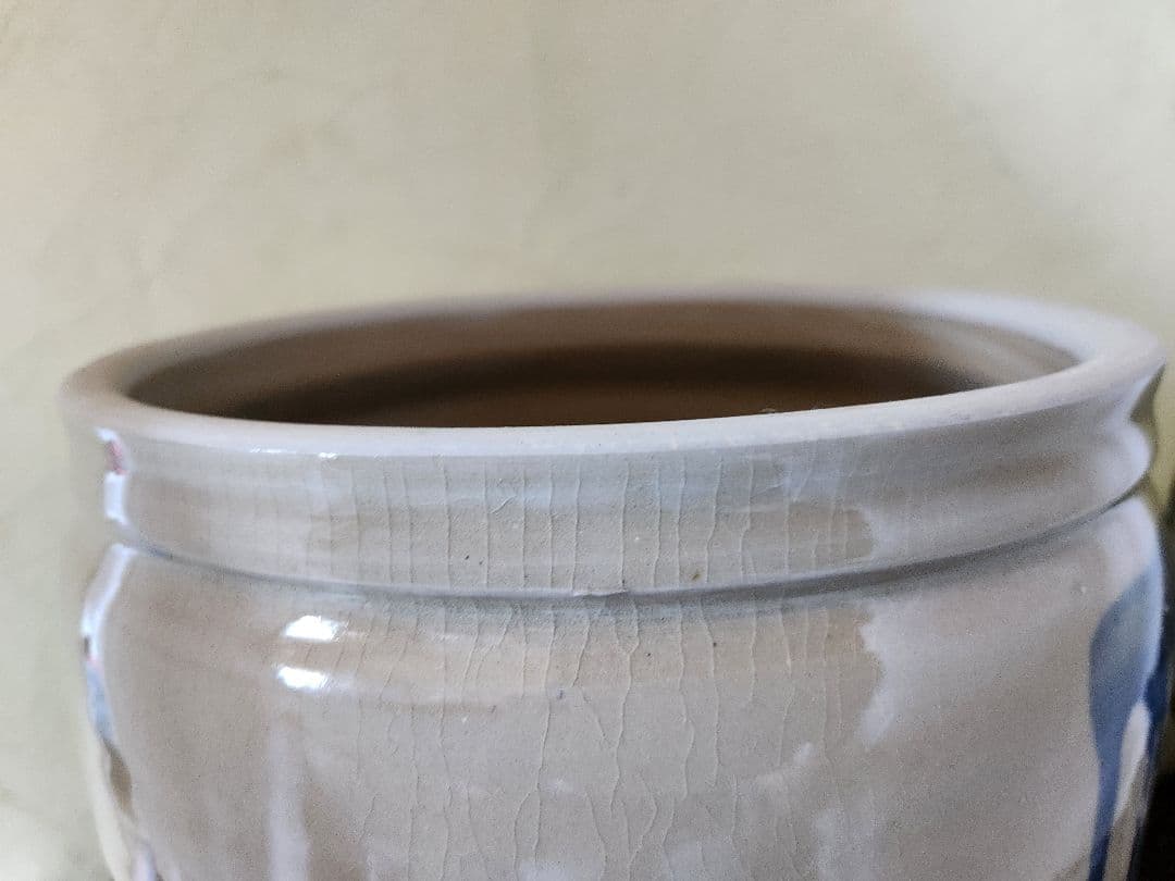 石見焼　大型　切り立ち 蓋付　甕　漬物　味噌　食品保存　米櫃　糠漬け　梅　漬物