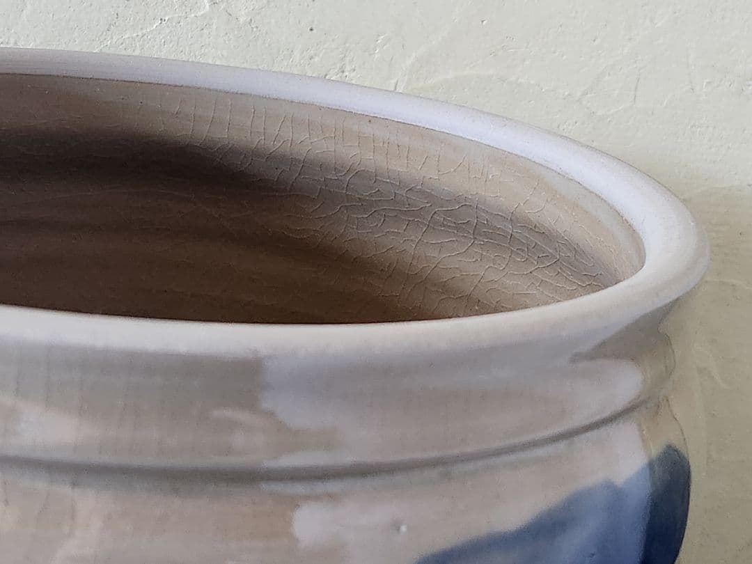 石見焼　大型　切り立ち 蓋付　甕　漬物　味噌　食品保存　米櫃　糠漬け　梅　漬物