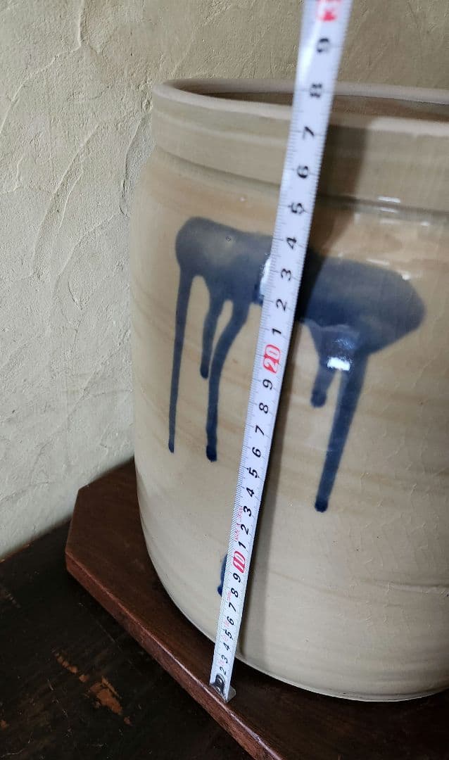 石見焼　大型　切り立ち 蓋付　甕　漬物　味噌　食品保存　米櫃　糠漬け　梅　漬物