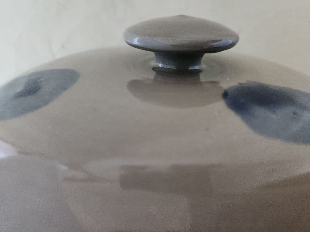 石見焼　大型　切り立ち 蓋付　甕　漬物　味噌　食品保存　米櫃　糠漬け　梅　漬物