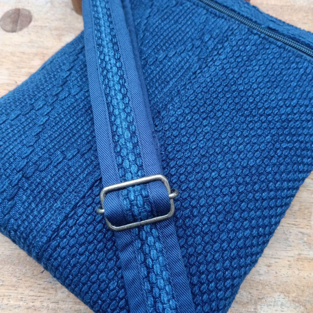 ショルダーバッグ　ハンドメイド　古布藍染二重剣道着リメイク