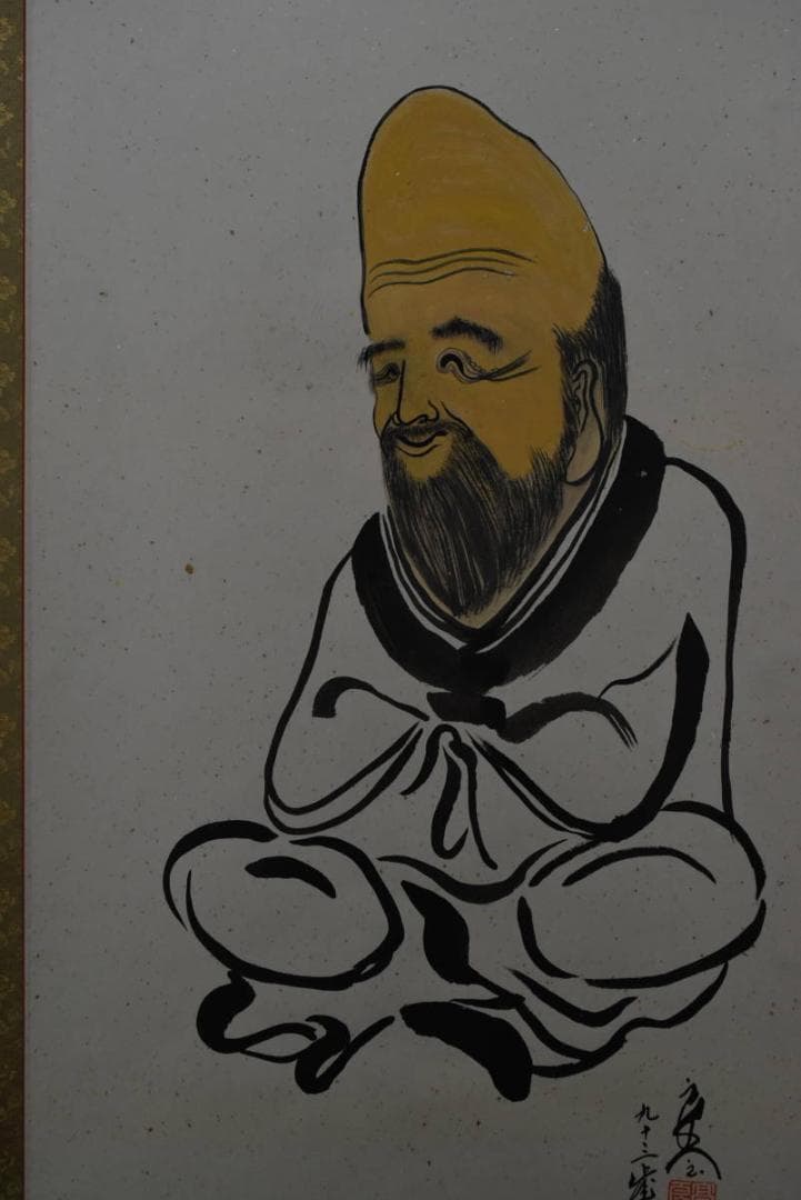 良念/寿老人図/掛軸/名家伝来/Z-891