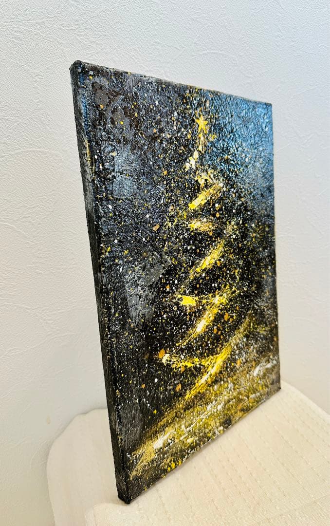手描き ハンドメイド アート クリスマス絵画  抽象画【 祝福の輝き 】