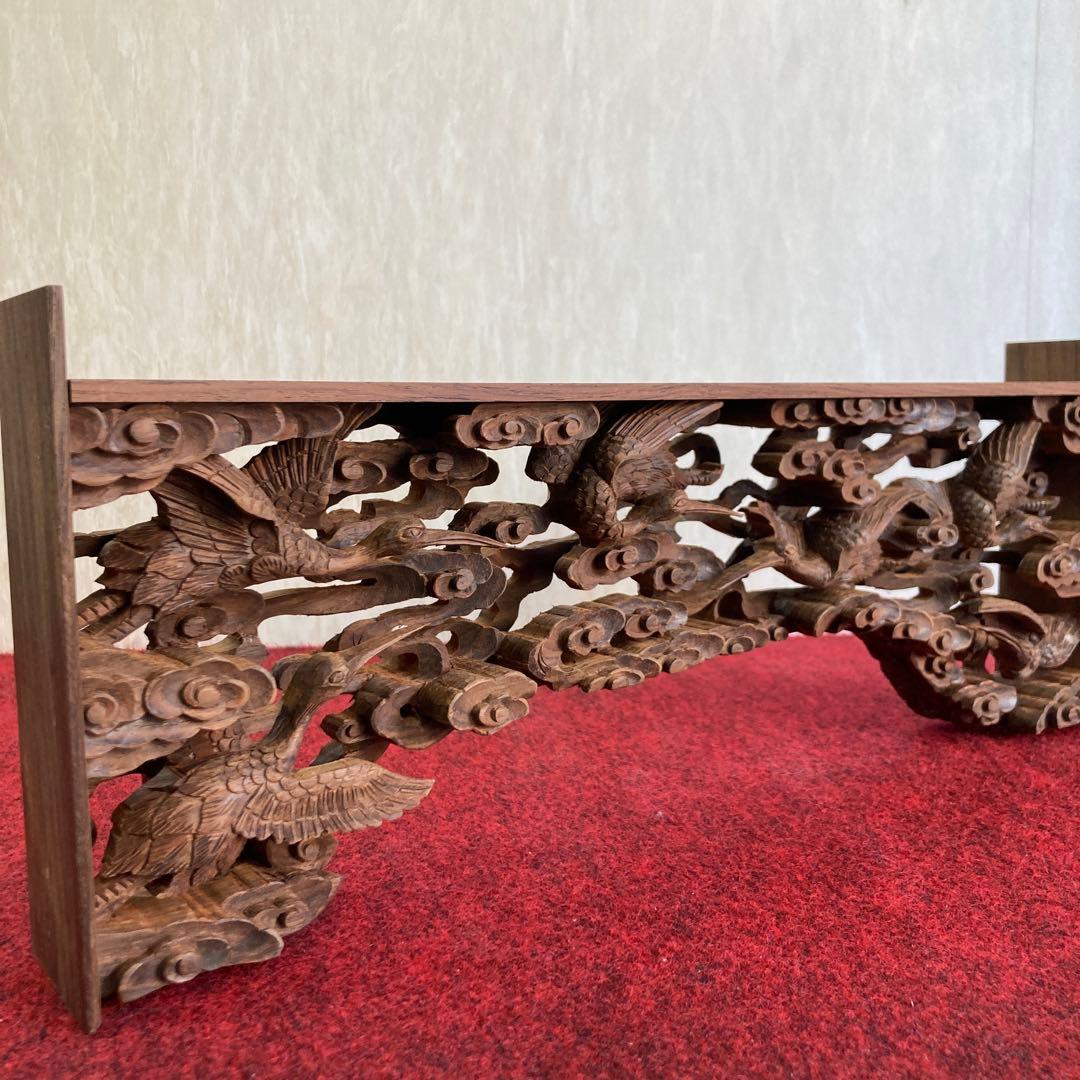 値下げしました！　本紫檀　唐木　上彫　無垢　欄間