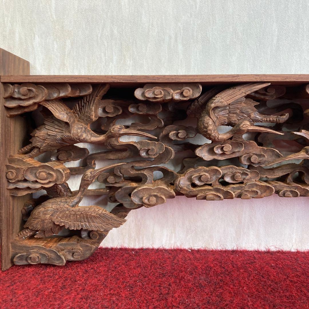 値下げしました！　本紫檀　唐木　上彫　無垢　欄間