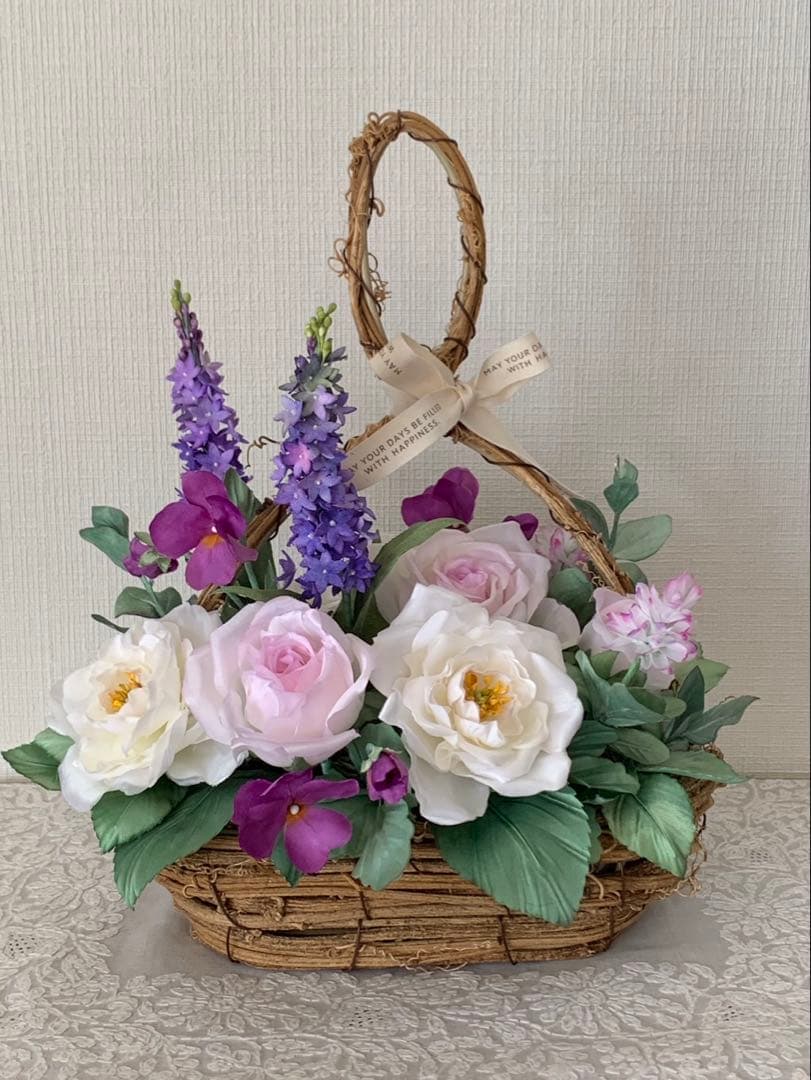 造花アレンジメント バスケットスタイル