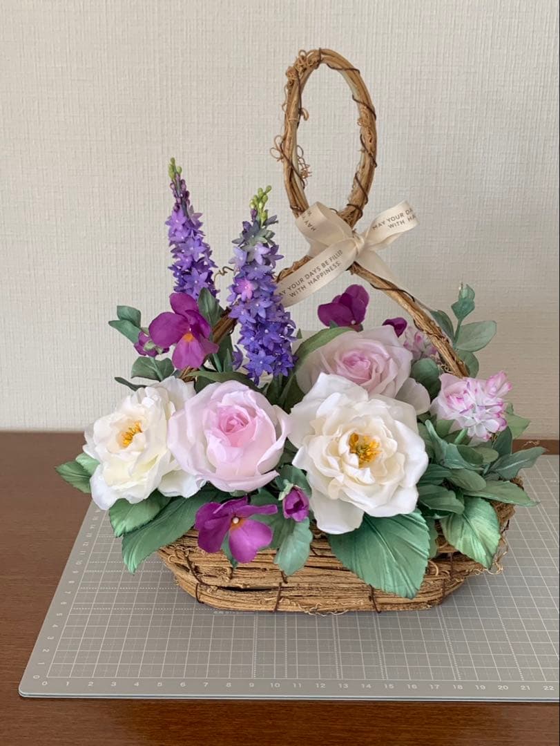 造花アレンジメント バスケットスタイル