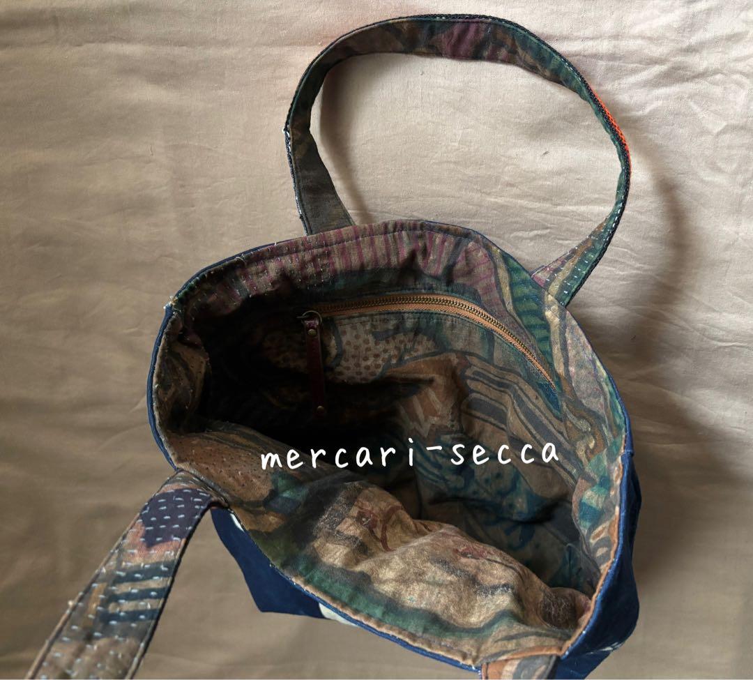 柿渋染めの幟旗と前掛けのリバーシブルトートバッグ