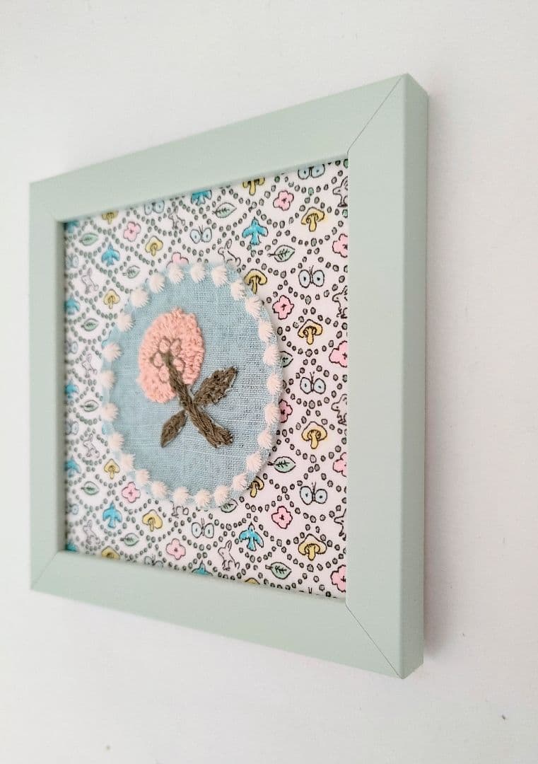 SOLD ミナペルホネン　ファブリックフレーム フォレストウェーブ　スキップ