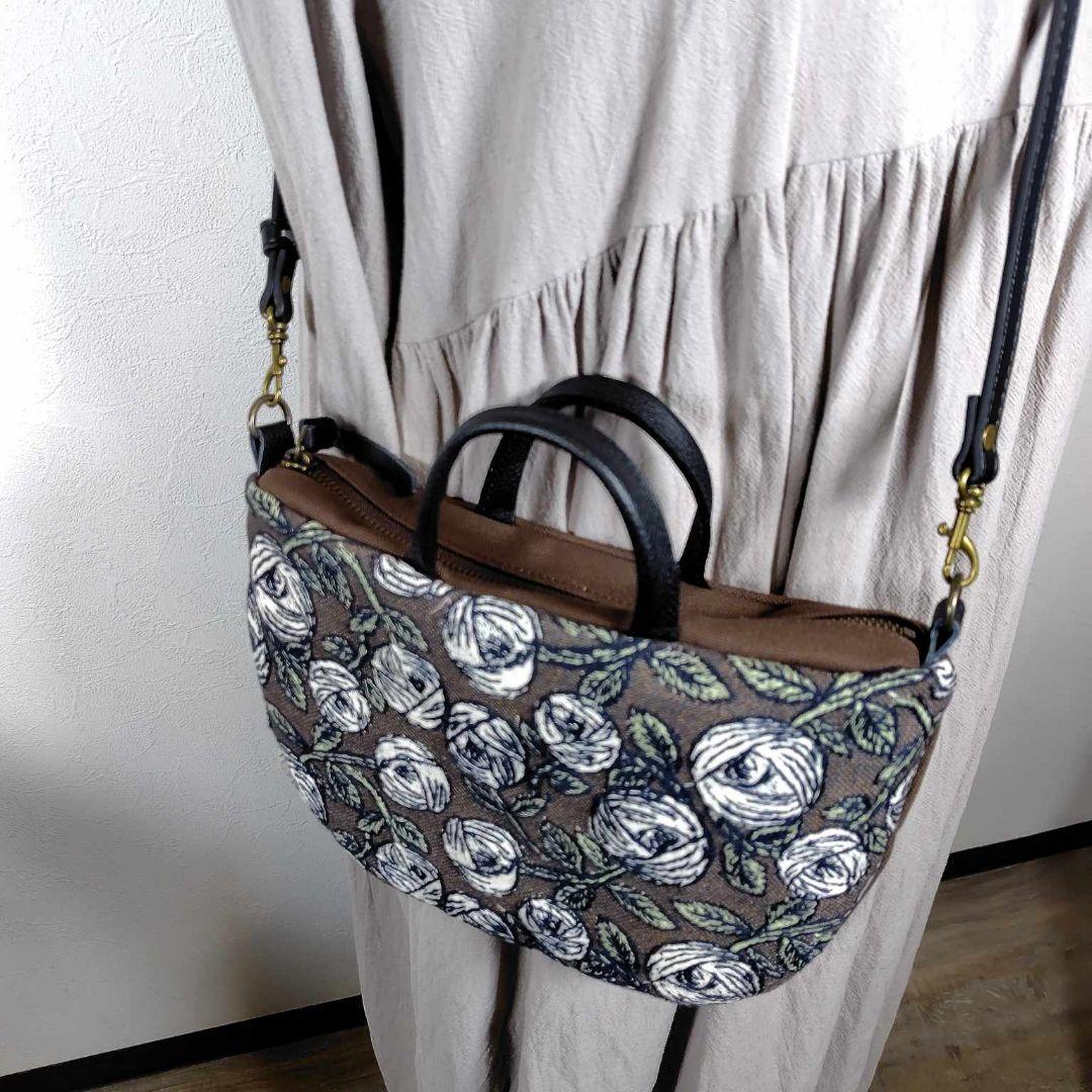 【専用】ミナペルホネン/rosyロージィーブラウン/ドミニラウンドショルダー