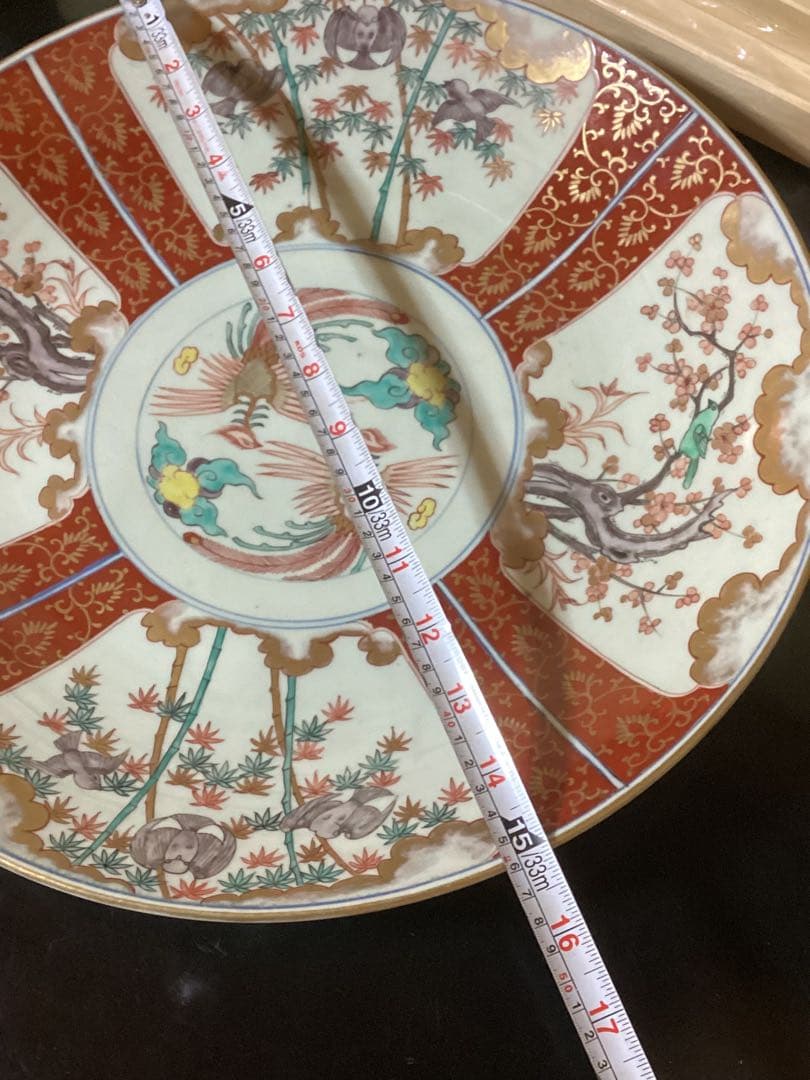 錦絵天保大皿　幅約45.5cm 江戸後期　古美術骨董品　置物