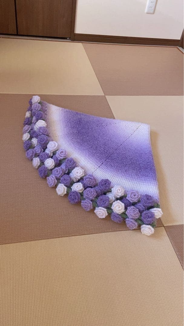 バラの花束ブランケット直径115cm，66本の大きな花ストール