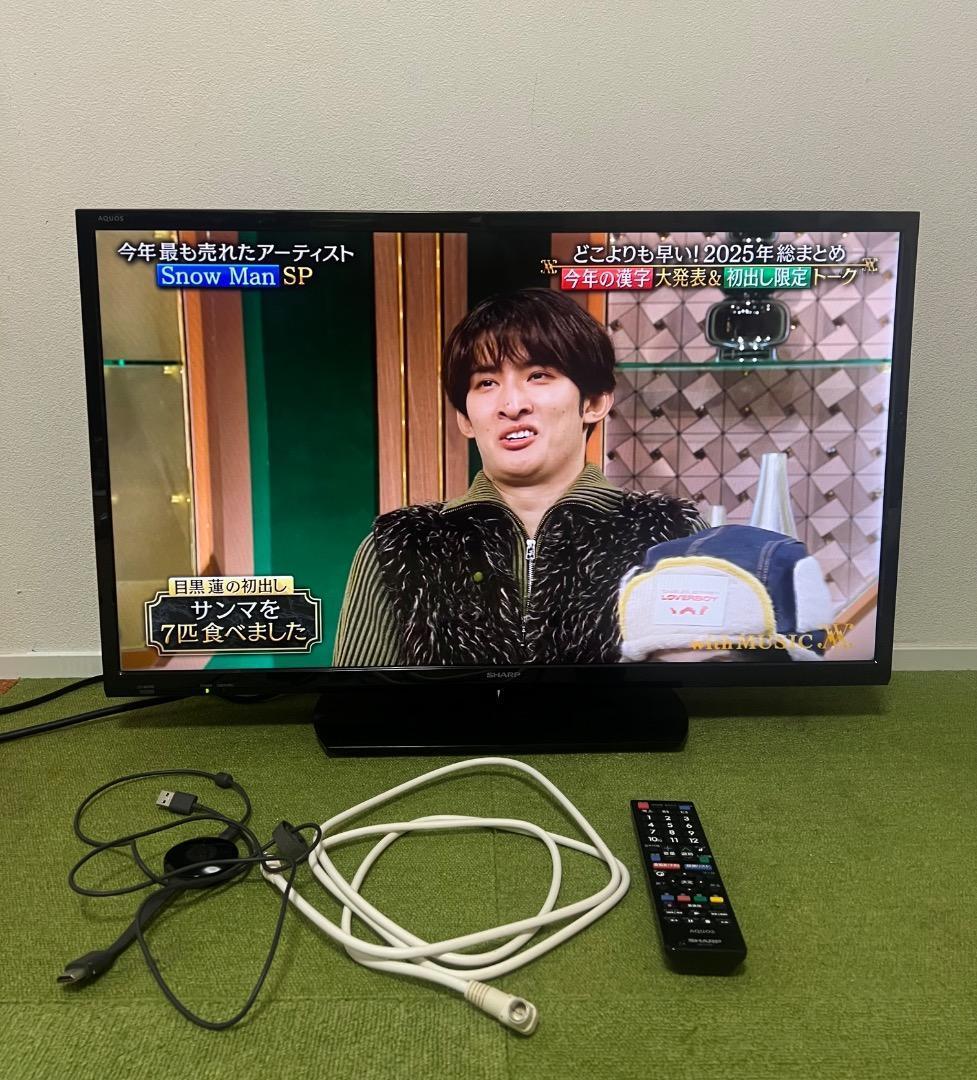 シャープ Chromecast付 テレビ 32V型 Wチューナー