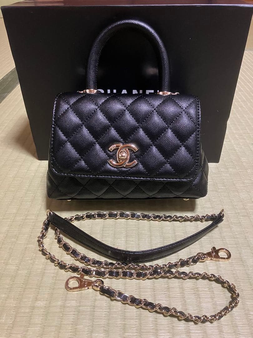 CHANEL ノベルティ ハンドバッグ チェーンショルダー付 2WAY仕様