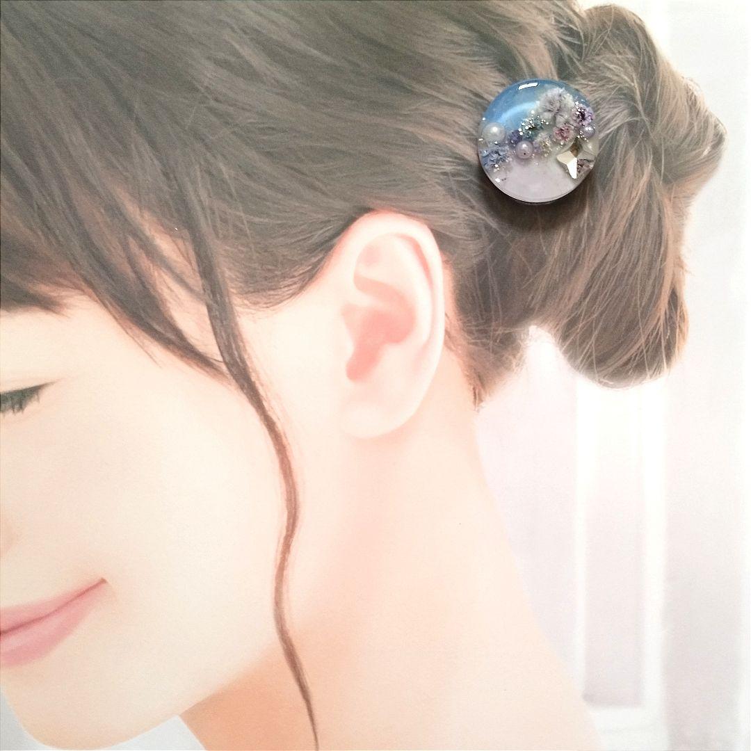 no.1776 レジン ヘアゴム ブローチ ポニーフック