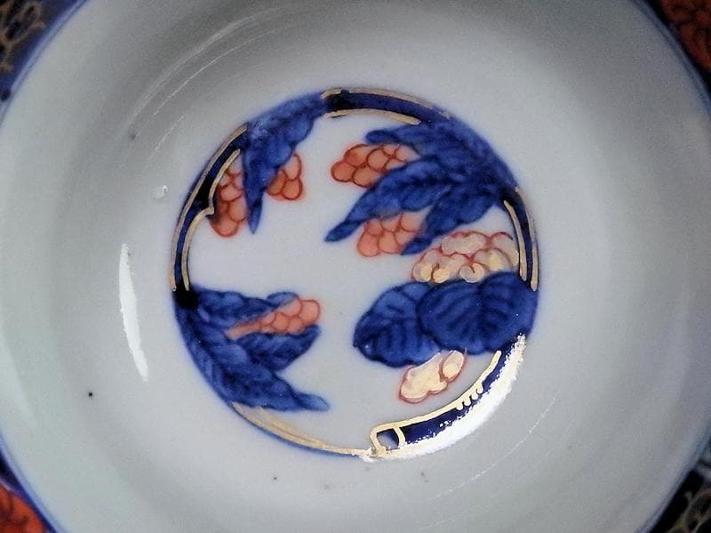 古伊万里　金襴手　烏帽子に紅葉の図　向付　４客　E203AS-BWg