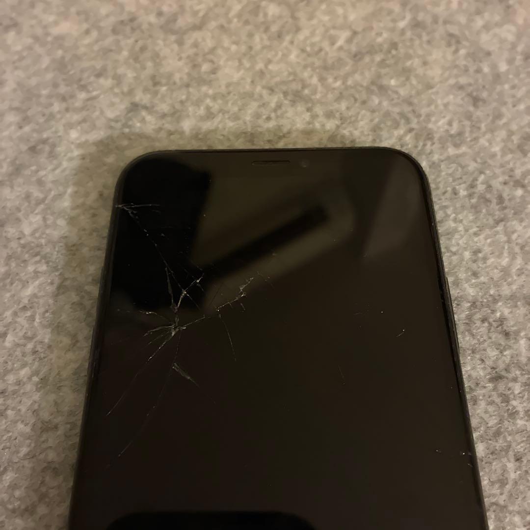 メロンパン　 iPhoneX スペースグレー　画面ひび割れ有　256GB