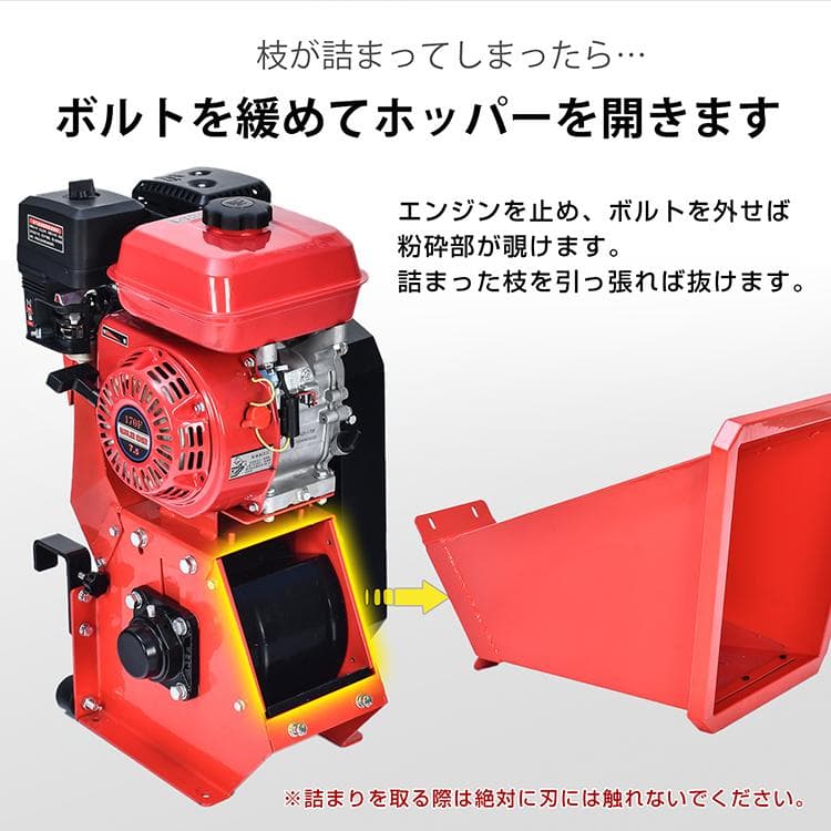 【送料無料】エンジン式粉砕機 最大粉砕径60mm 7.5馬力 ガソリン ガーデン