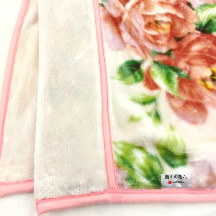 激安新品　西川　衿3層本体２層構造　ボリューム毛布　もうふ　シングル　花柄　安い
