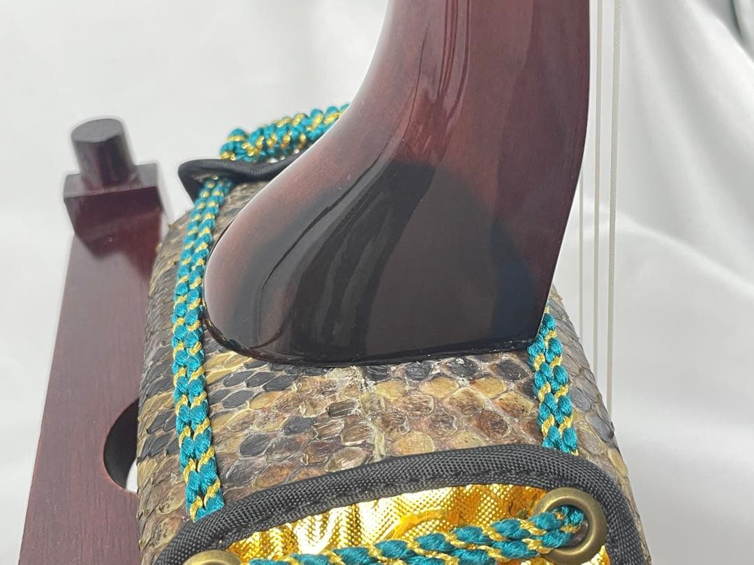 沖縄三線 ゆし木棹 強化張り・蛇皮二重張り