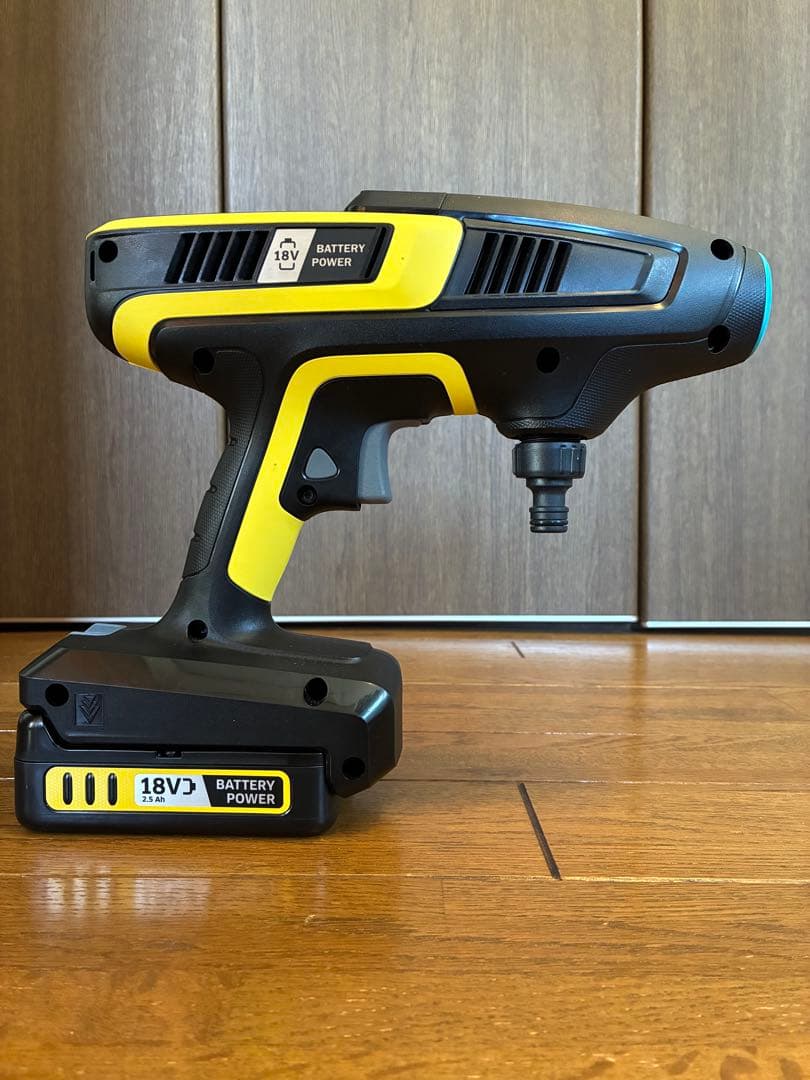 【美品】KARCHERモバイル高圧洗浄機KHB6 & 自給・水道兼用ホース3m付