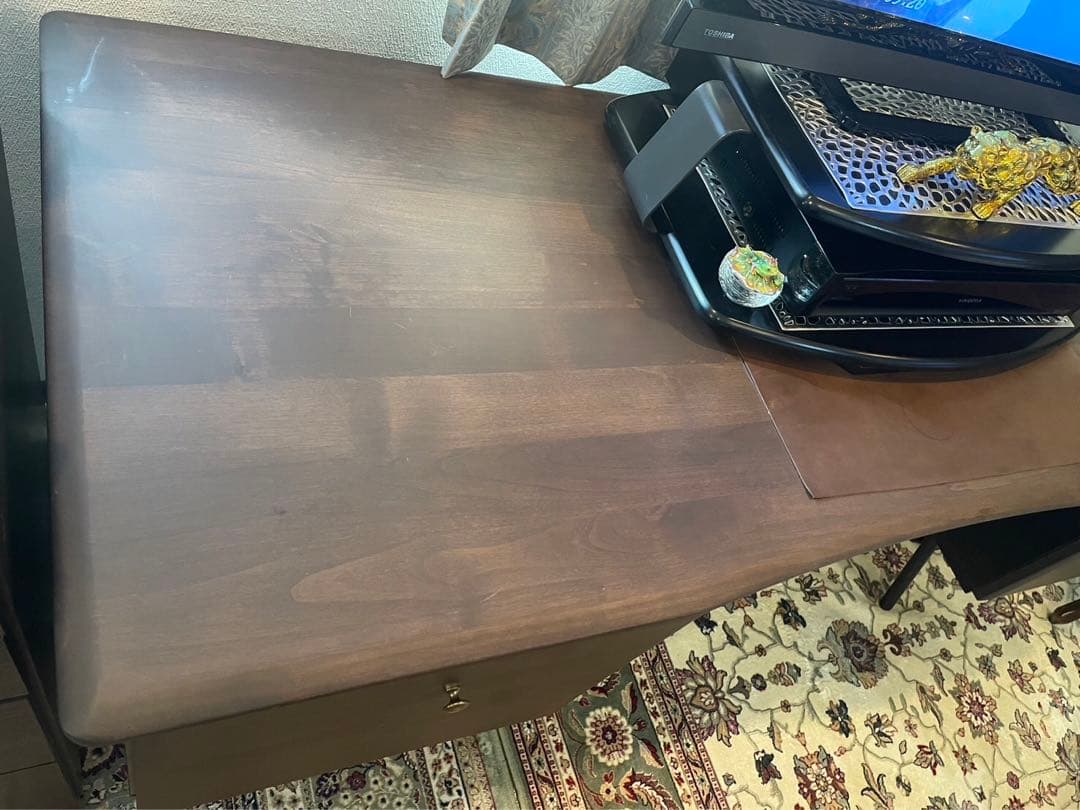 【160cm】デスク、両袖デスク、160cm、ブラウン、スチール脚、北欧