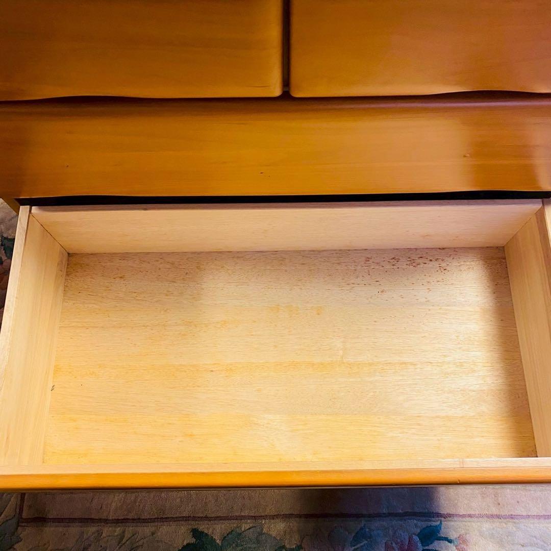 ナチュラルウッド 5段チェスト